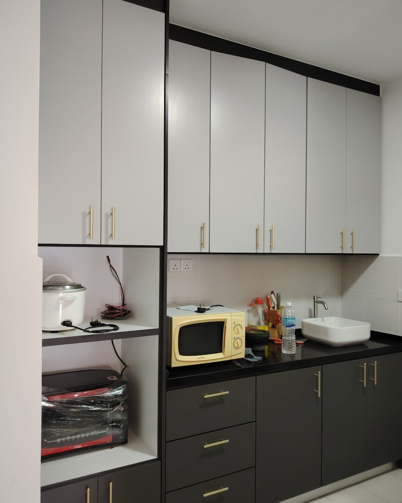 Space-Smart Living custom kitchen with appliance tower in Seri Kembangan by Orked Kitchen Cabinet
